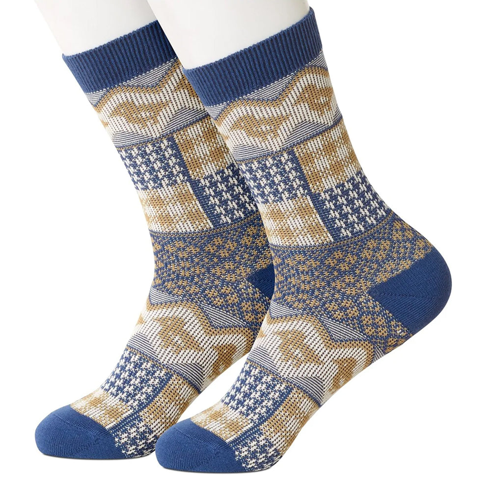 Patchwork Blue Women's Socks