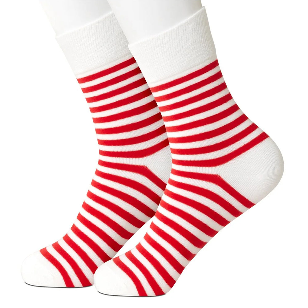 Red and White Stripe Women's Socks