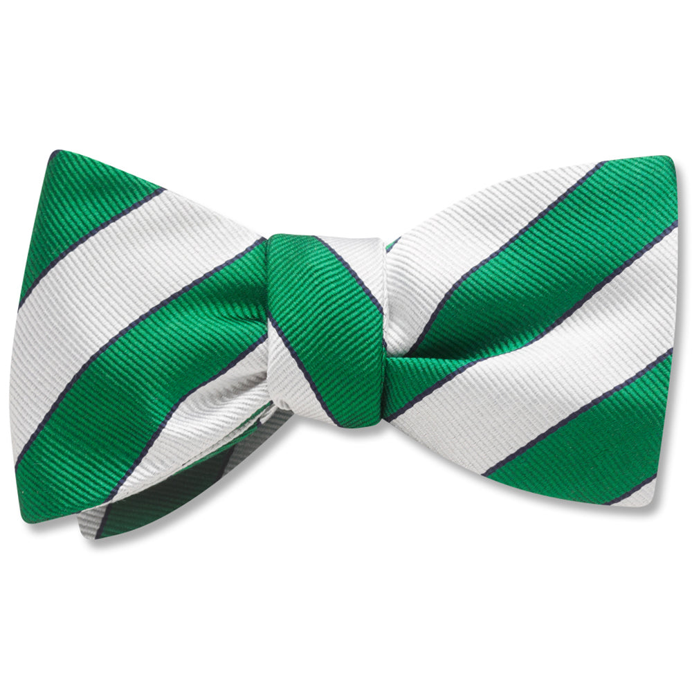 Scholastic Green/White Dog Bow Ties