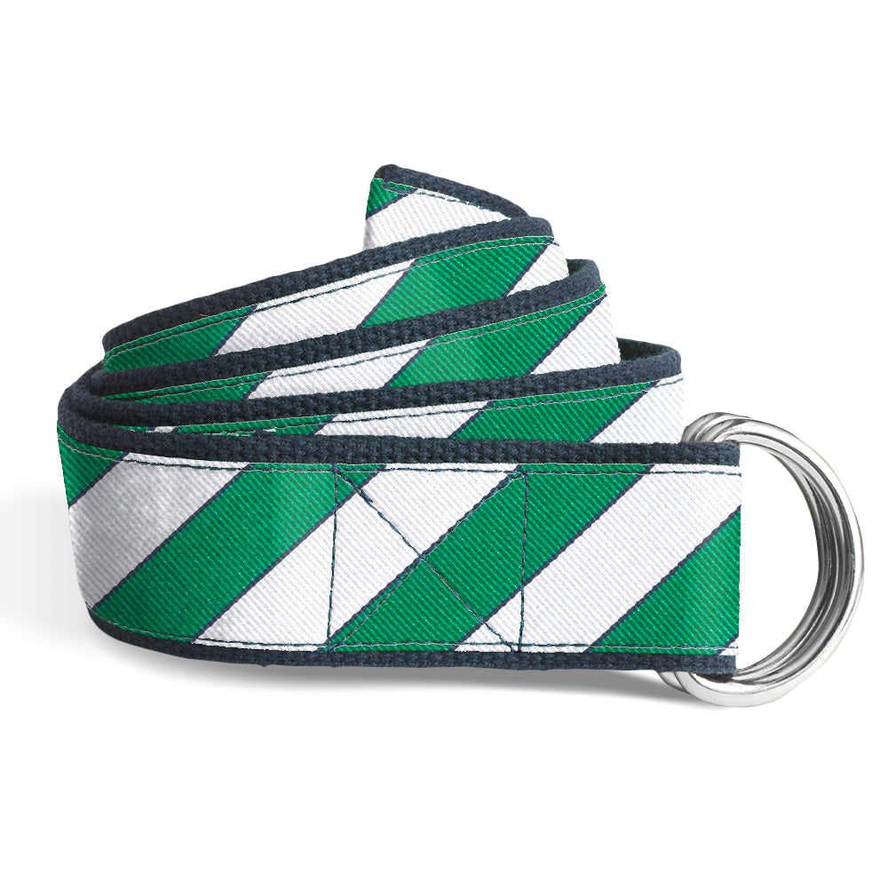 Scholastic Green/White - D-Ring Belts