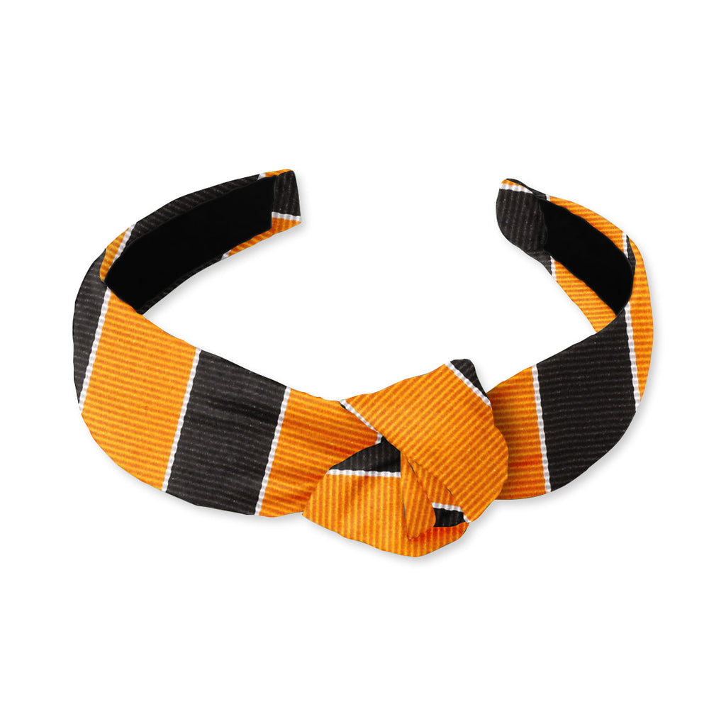 Scholastic Orange/Black Knotted Headband