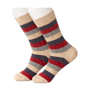 Tan Stripes Ragg Women's Socks