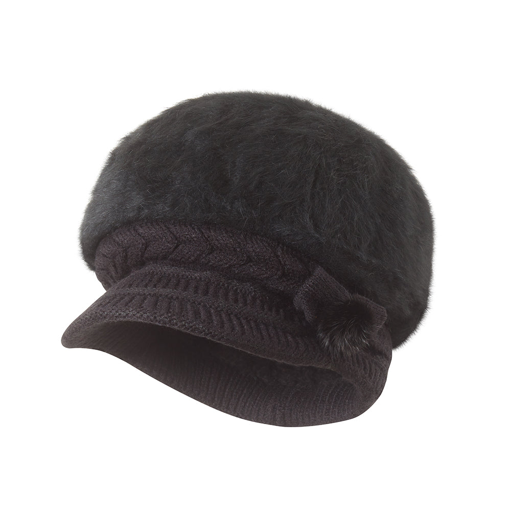 Visor Beanie Black Women's Hat