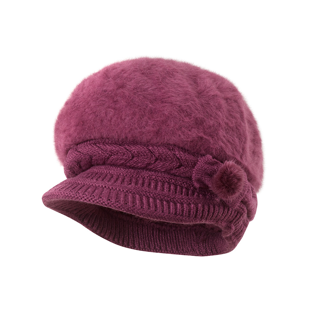 Visor Beanie Purple Woman's Hat