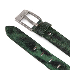 Premium Leather Belt Vintage Green by Beau Ties of Vermont display picture 1