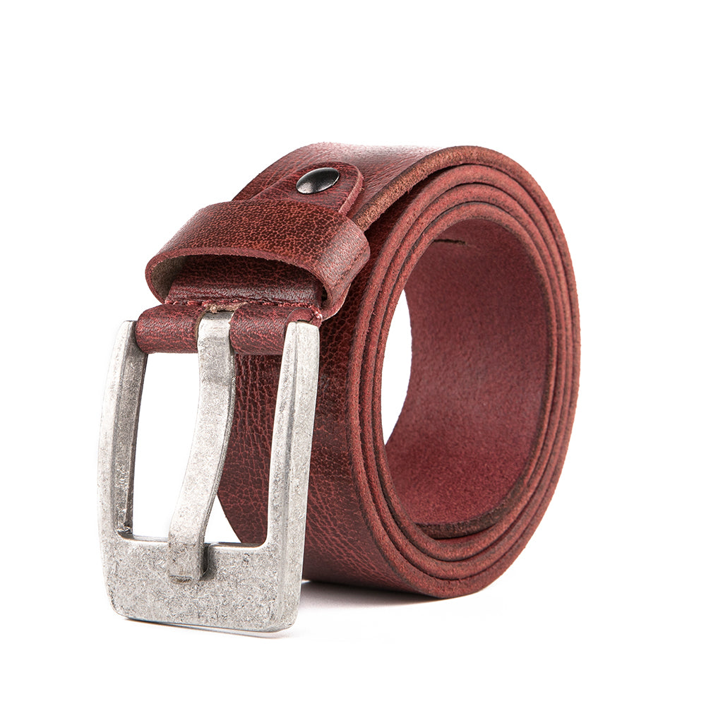 Premium Casual Leather Belt - Vintage Red