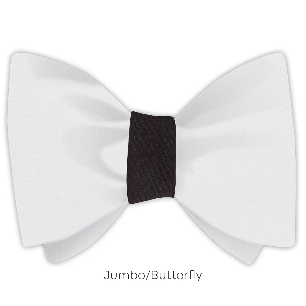 White/Black Charmeuse - Reversible bow ties