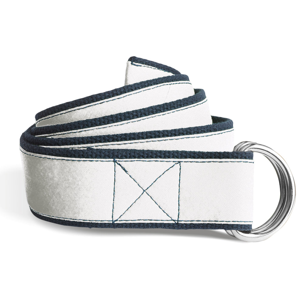 White Charmeuse - Kids' D-Ring Belts