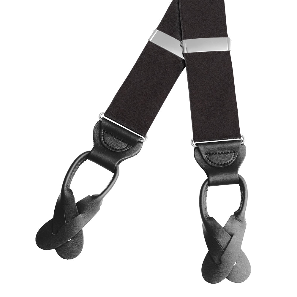 Black Charmeuse - Suspenders/Braces