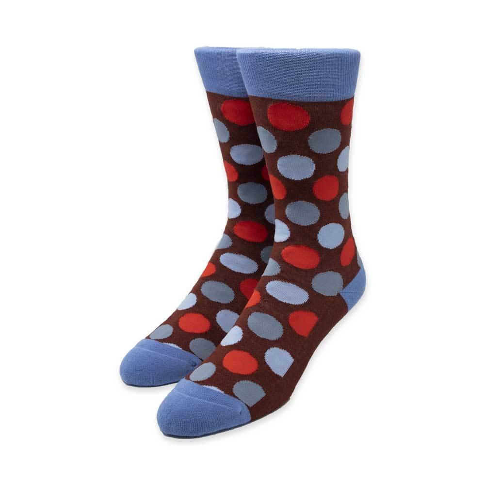 Big Dots Burgundy Socks
