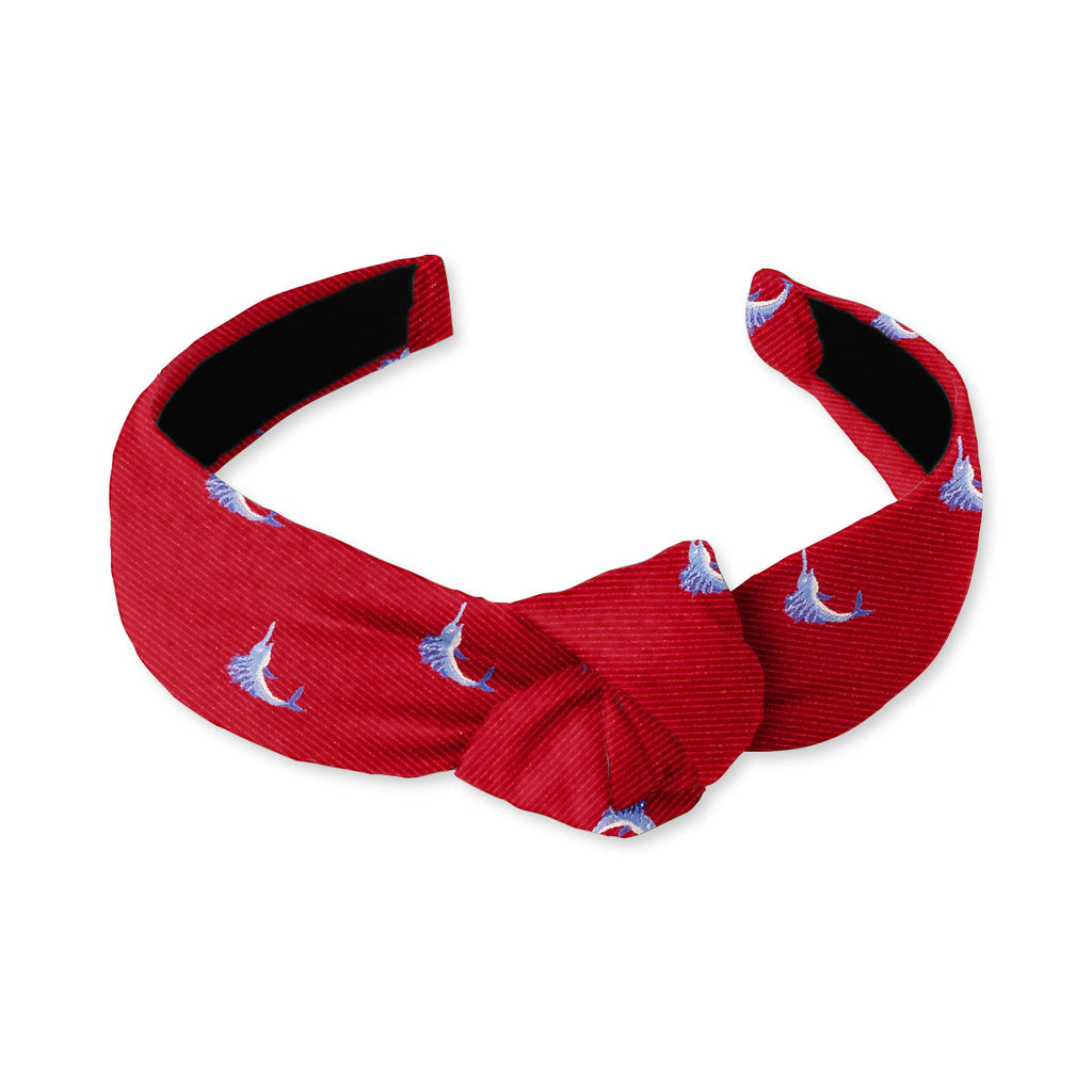 Blue Marlin Red Knotted Headband