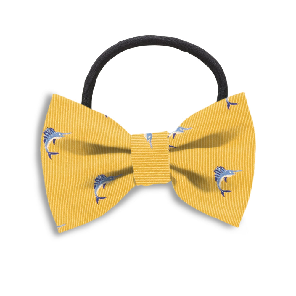 Blue Marlin Gold Hair Bows