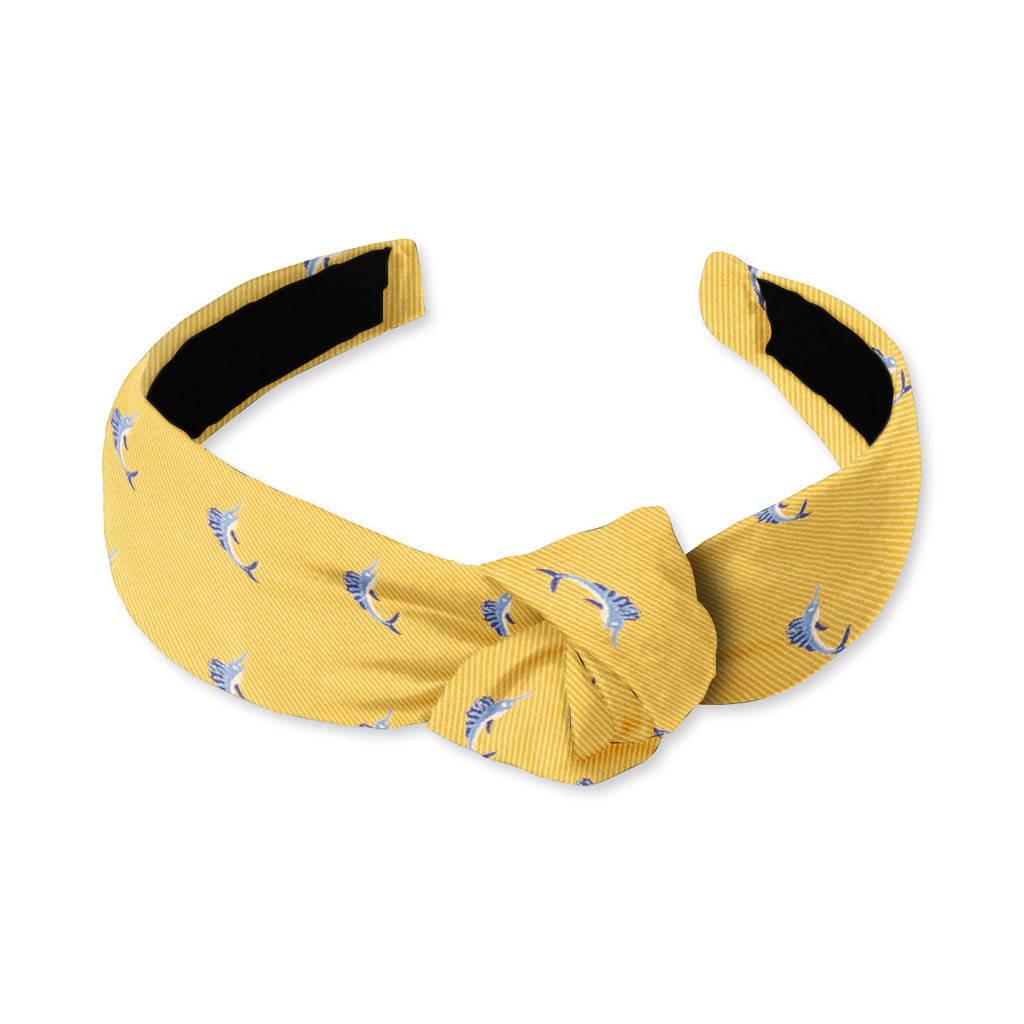 Blue Marlin Gold Knotted Headband