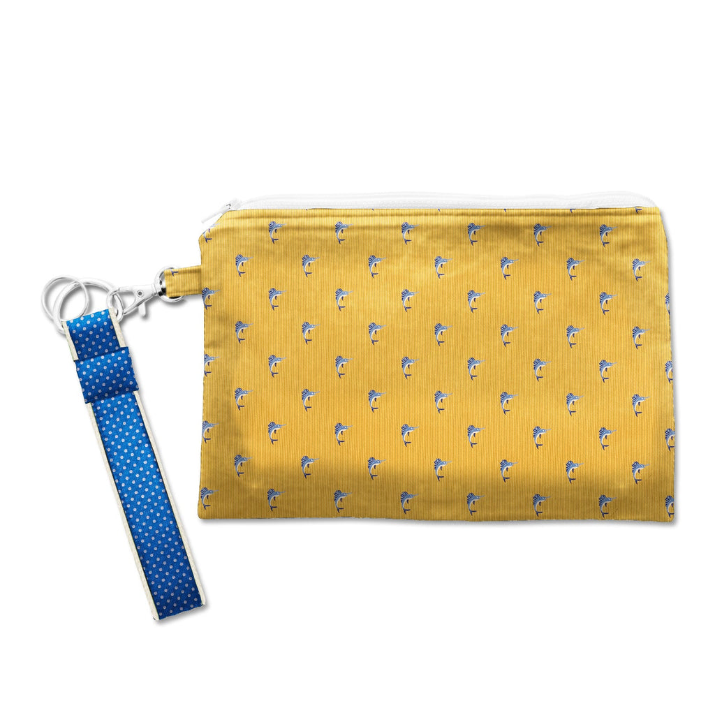 Silk Wristlet Blue Marlin Gold