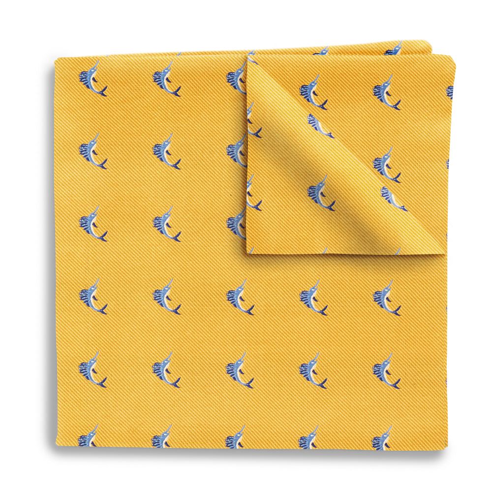 Blue Marlin Gold Pocket Squares
