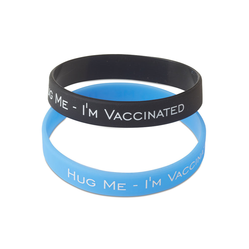 I'm Vaccinated Rubber Bracelet - Black/Blue