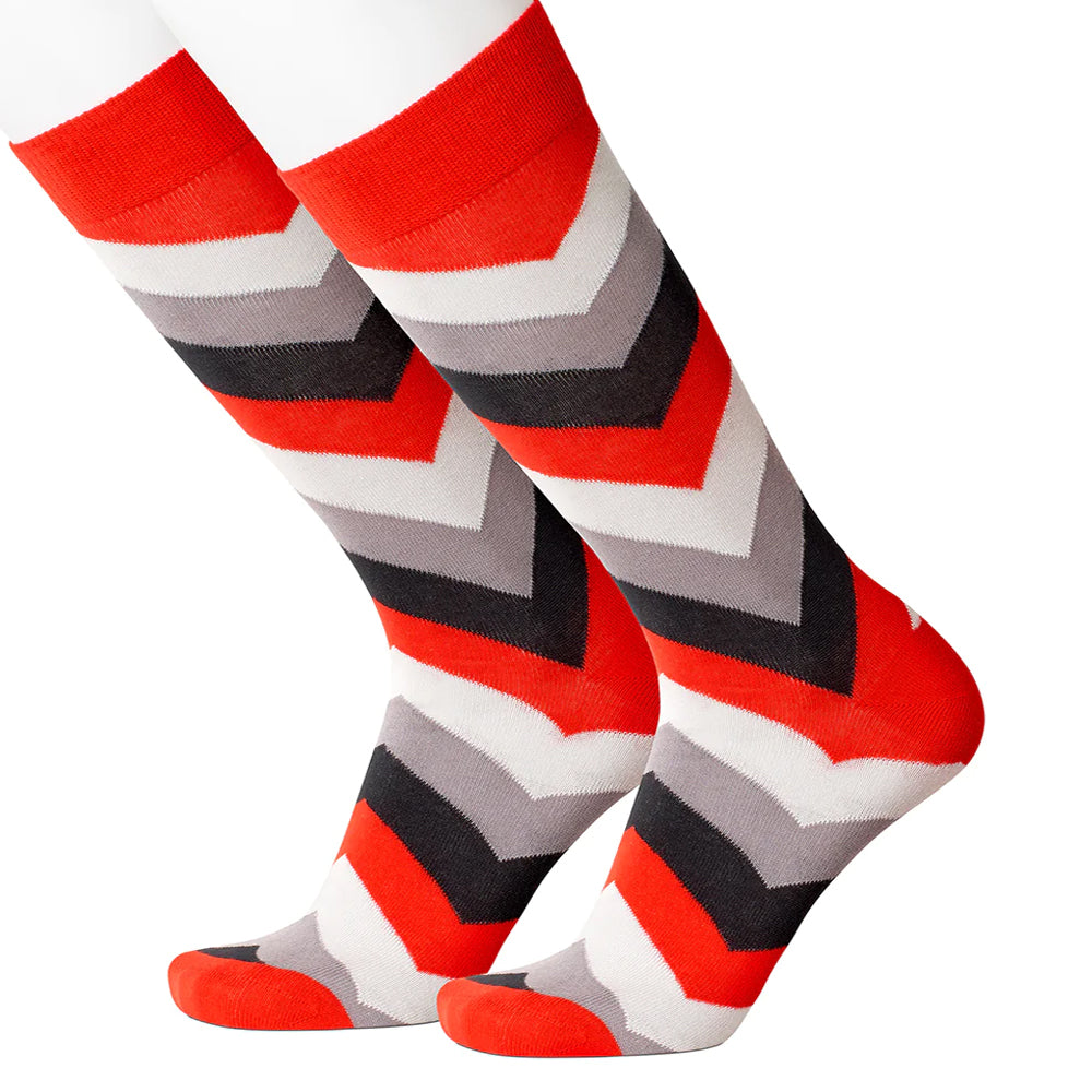 Chevron Red Men's Socks