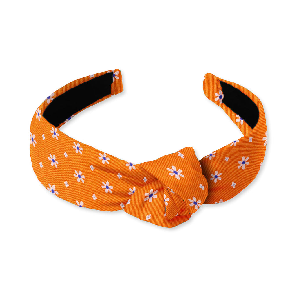 Daisy Springs Orange Knotted Headband