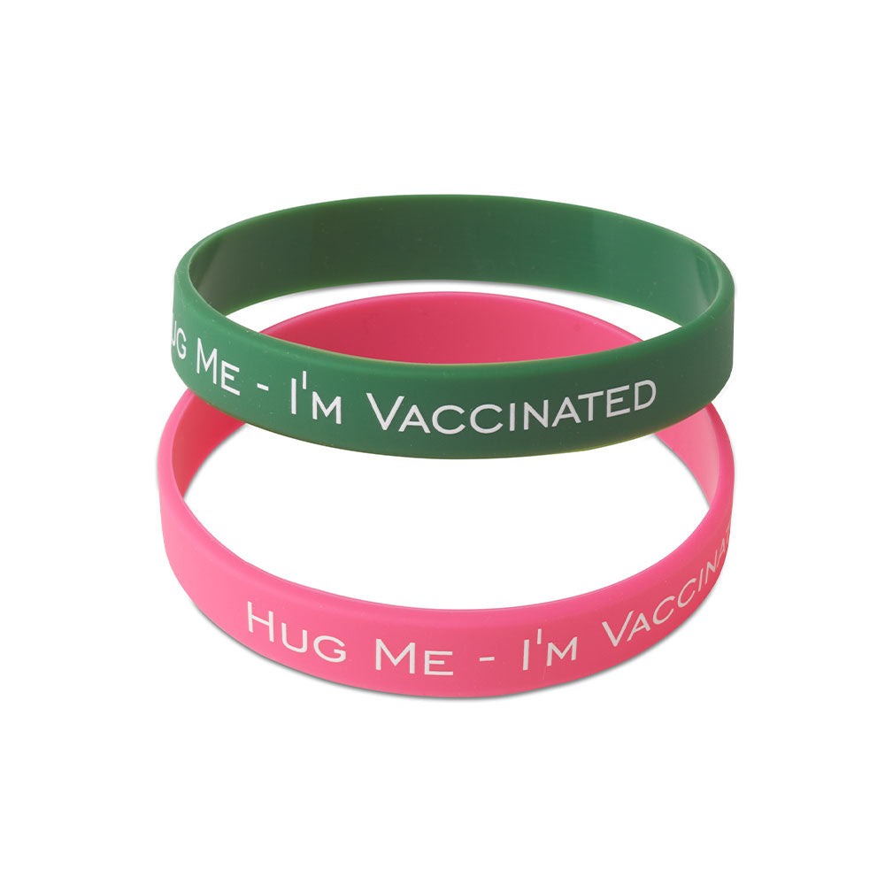 I'm Vaccinated Rubber Bracelet - Hunter/Pink