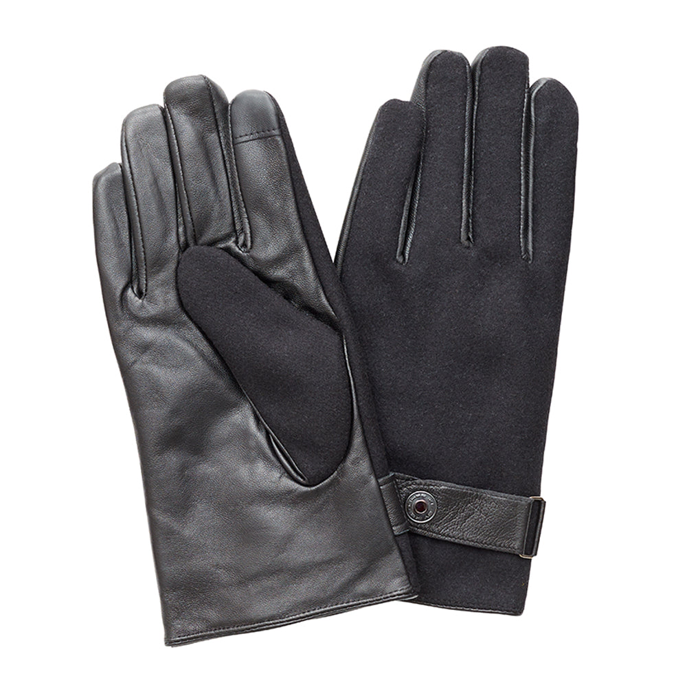 Men's Black Suede and Leather Gloves  