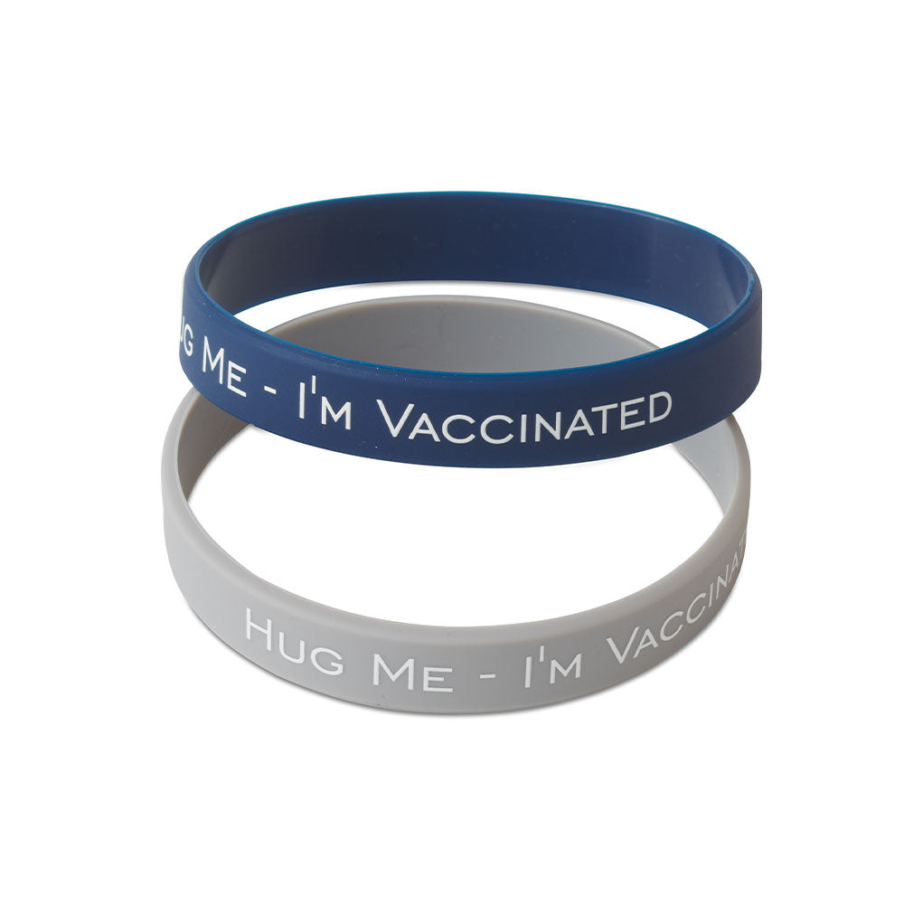 I'm Vaccinated Rubber Bracelet - Navy/Grey