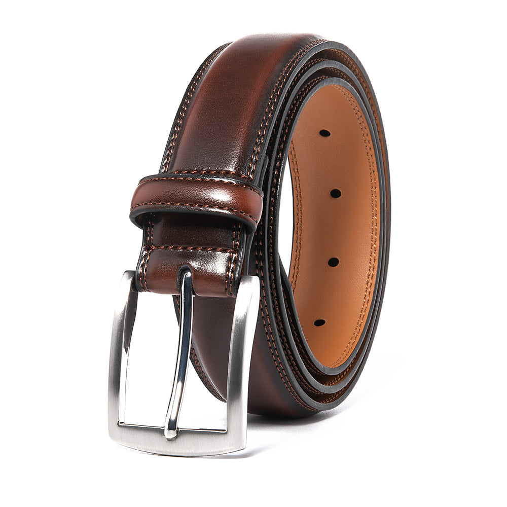 Premium Leather Belt - Mahogany