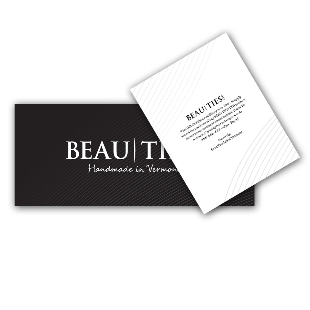 Beau Ties Printed Gift Certificate (with Gift Box)