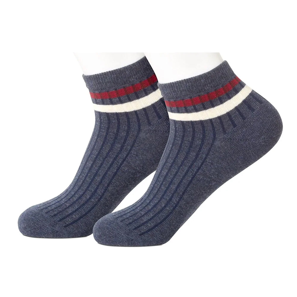 Ribbed Navy Ankle Women's Socks