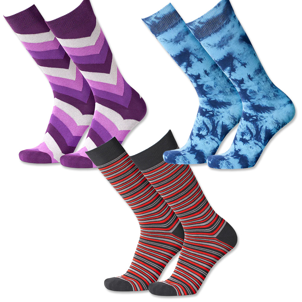 Chevron Purple Men's Socks Trio