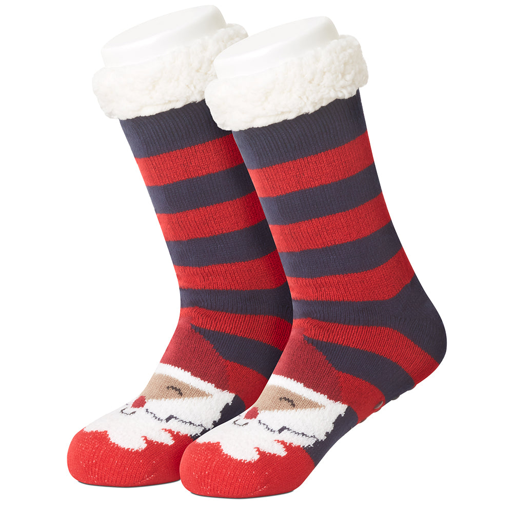 Santa's Stripes Women's Slipper Socks