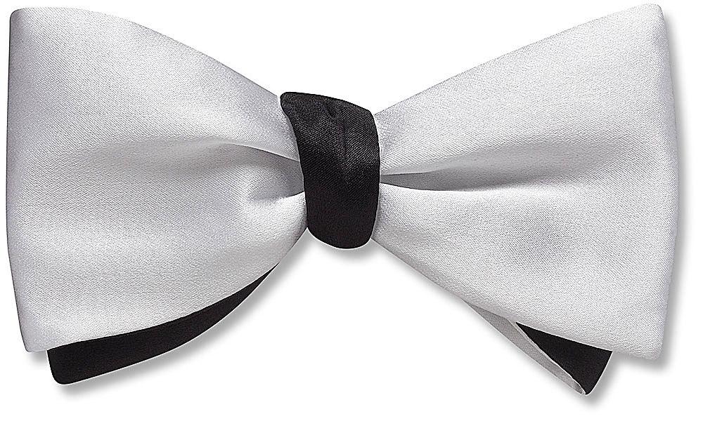 White/Black Charmeuse - bow ties