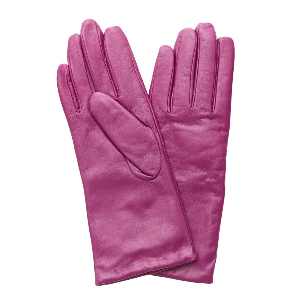 Women's Grape Leather Gloves with Cashmere Blend Lining